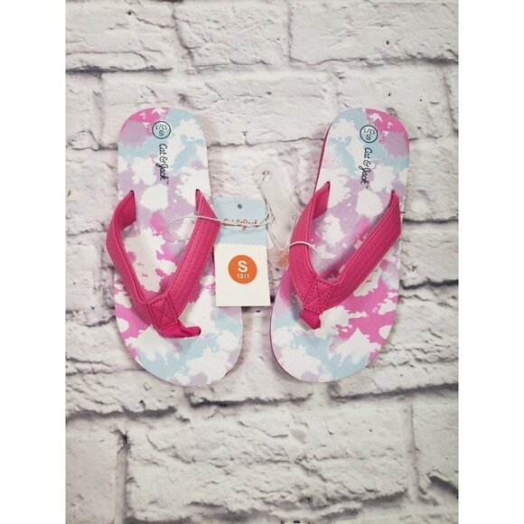 Cat & Jack Youth Girls' Pink Ava Slip-On Open Toe Thong Sandals Size Small 13/1 - Picture 1 of 5